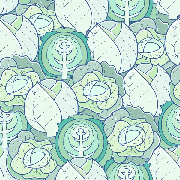 Pattern of cabbage — Stock Vector