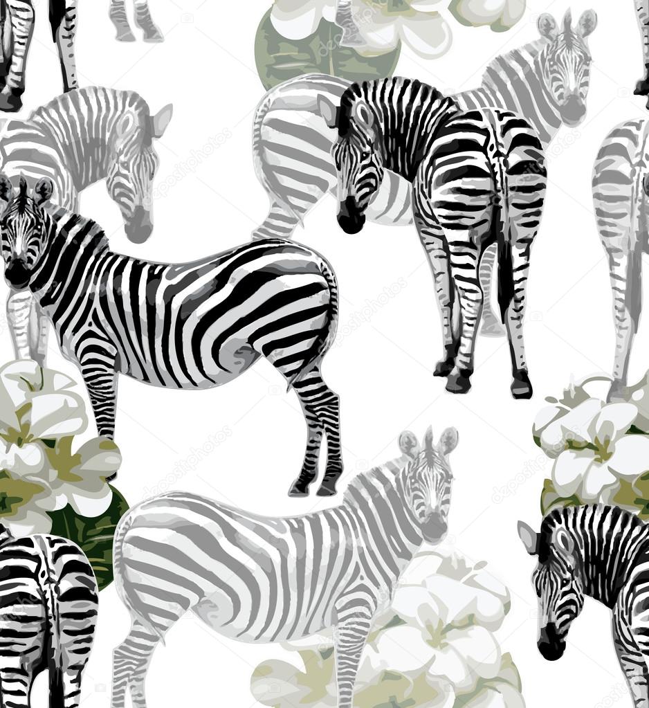 Seamless pattern of zebras