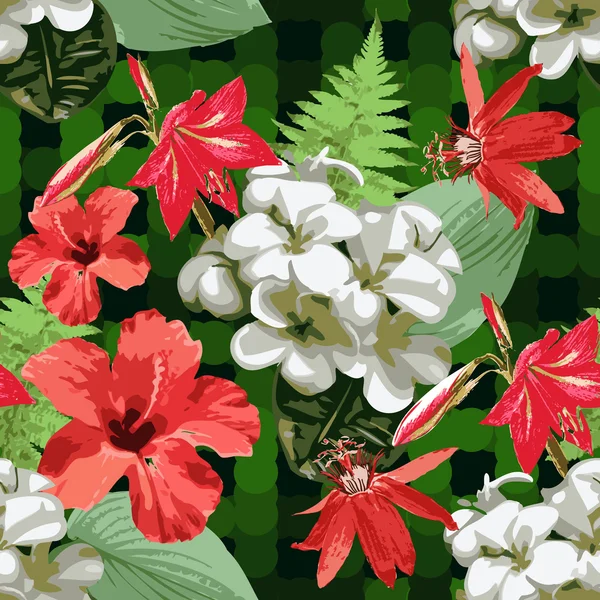 Άνευ ραφής άνθη μοτίβο — Διανυσματικό Αρχείο