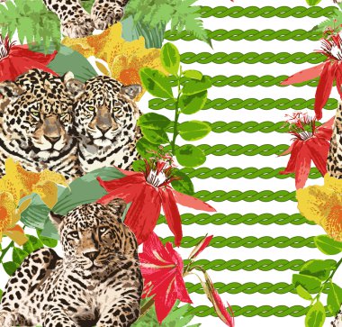 leopar ve çiçekler