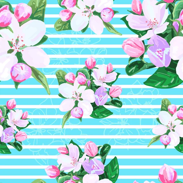 Dibujo de flores de manzana — Vector de stock