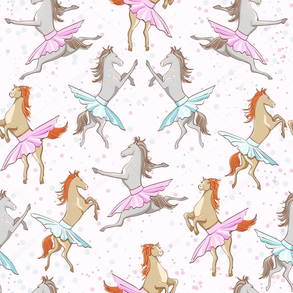 Pattern of dancing horses