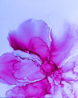 Alkol mürekkebinin arka plan dokusu kırmızı renkte. Damlaları ve lekeleri olan soyut ateş boyası.