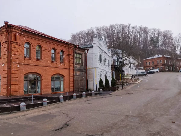 Сільський Зимовий Краєвид Селом Плес — стокове фото