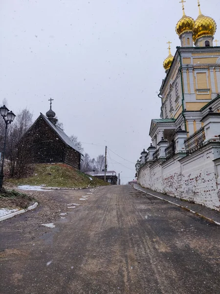 Αγροτική Ρωσική Χειμερινό Τοπίο Ples Χωριό — Φωτογραφία Αρχείου