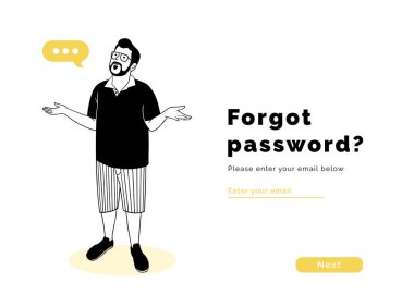 Pişman bir jest ve zihinsel sorusu olan genç bir adam..