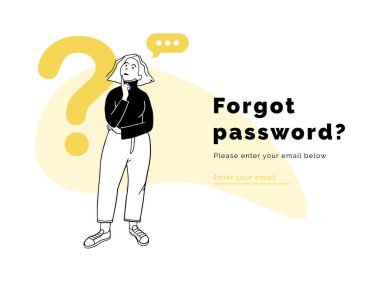 Düşünceli kız şifresini soruyla hatırlıyor.