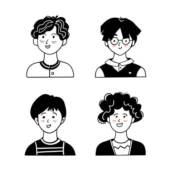 Dětské avatary ve vektoru. Roztomilé dětské portréty set — Stockový vektor