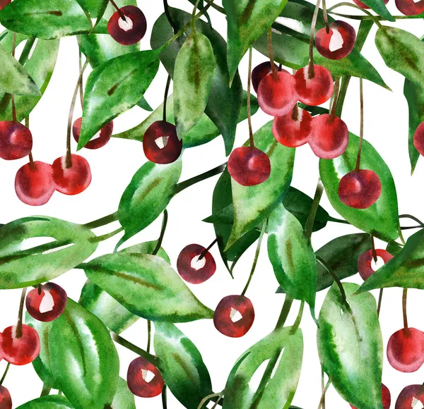 Cherry bezešvé vzor — Stock fotografie