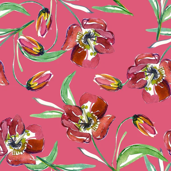 Tulipe rouge motif sans couture — Photo