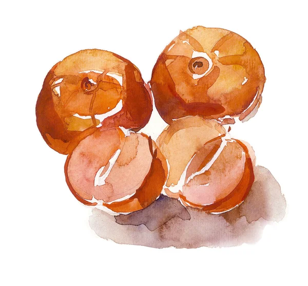 Akvarel æbler - Stock-foto