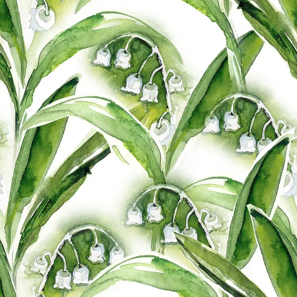 Lily of the valley seamless pattern — Stock Photo, Image