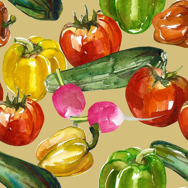 Vegetables watercolor background — Stock Photo, Image