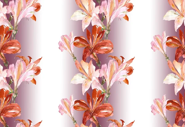 Lily seamless pattern — Stock Photo, Image
