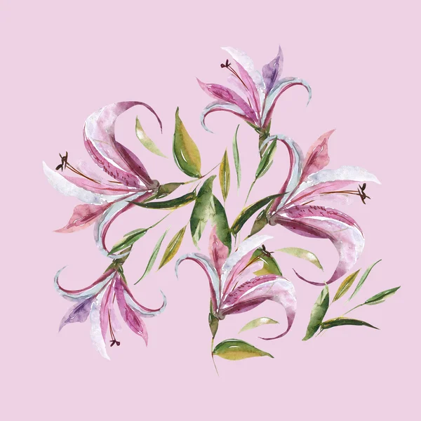 Pink lily pattern — Stock Photo, Image