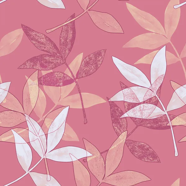 秋の木の枝 シームレスなパターン 白と色の背景の画像 — ストック写真