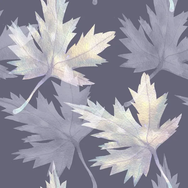 Sonbahar Akçaağaç Yaprakları Beyaz Renkli Bir Arkaplanda Görüntü Kusursuz Desen — Stok fotoğraf