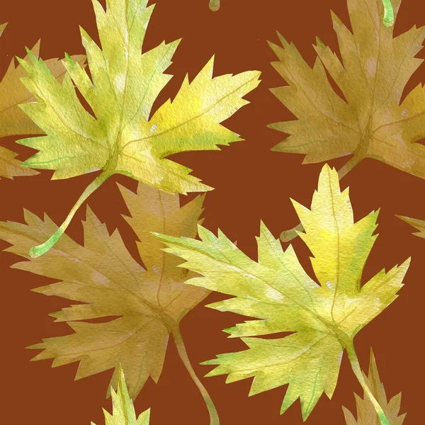 Autumn Maple Leaves Image White Colored Background Seamless Pattern — Stock Photo, Image