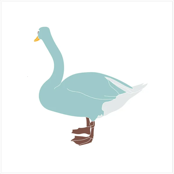 Графический Набросок Лебеди Pattern Image Белом Цветном Фоне — стоковый вектор