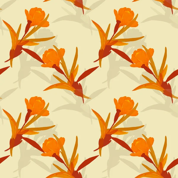 Graphic Image Decorative Tulips Illustration White Colored Background Seamless Pattern — Zdjęcie stockowe