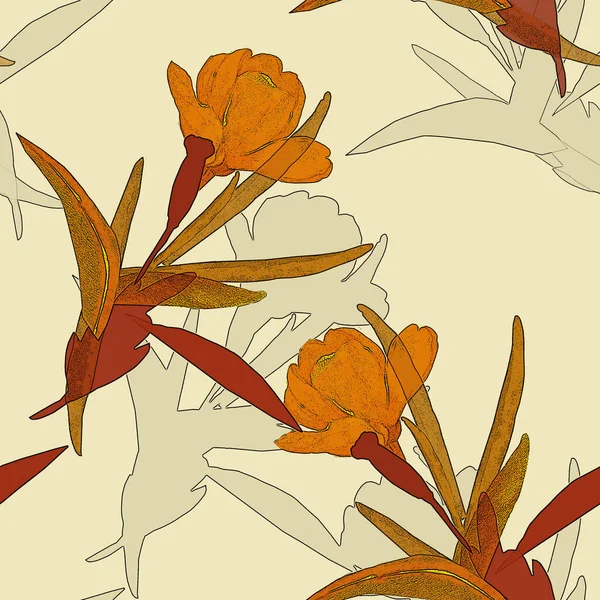 Image Graphique Tulipes Décoratives Illustration Sur Fond Blanc Coloré Modèle — Photo