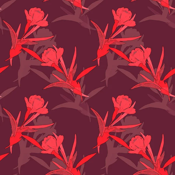 Graphic Image Decorative Tulips Illustration White Colored Background Seamless Pattern — Zdjęcie stockowe