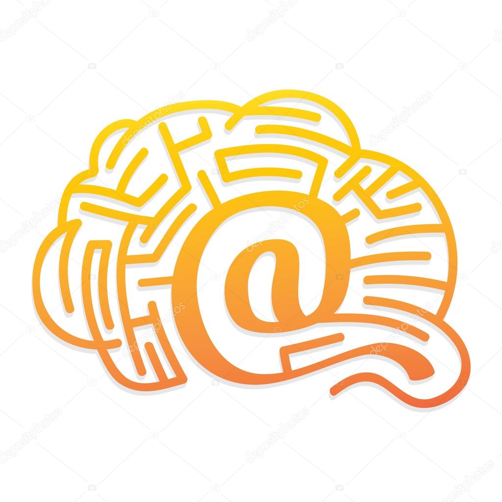 Web solutions - brain with labyrinth
