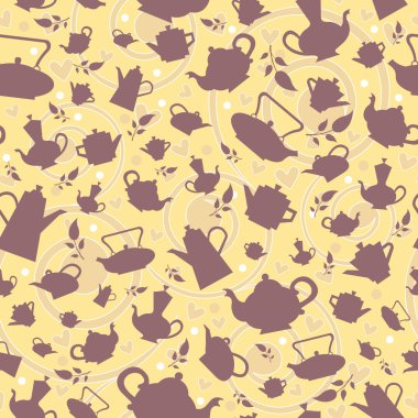 çaydanlık ile vektör desen. sonsuz arka plan