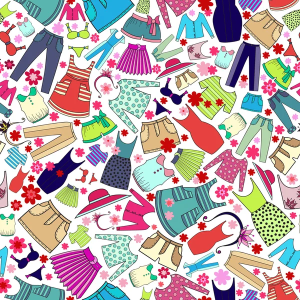 Vector pattern with ladies wear for use in design — Stock Vector