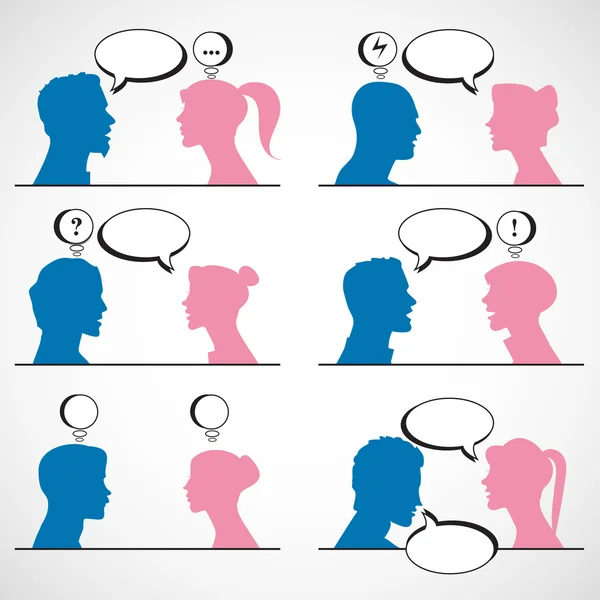Разговор между мужчиной и женщиной — стоковый вектор