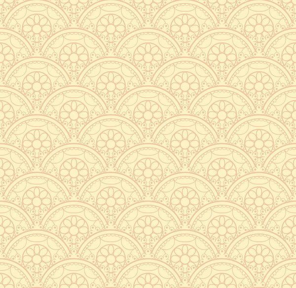 Vector seamless texture. Endless background with decorative elements. Monochrome vector background for use in design. Use for wallpaper, pattern fills, web page. Background in Russian style