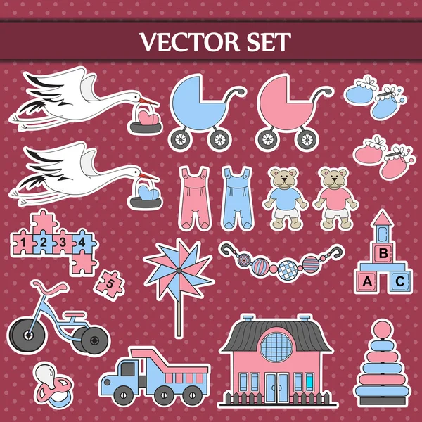 Vector set on children's theme — Stock Vector