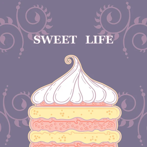 Ilustração vetorial com cupcake para uso em design — Vetor de Stock