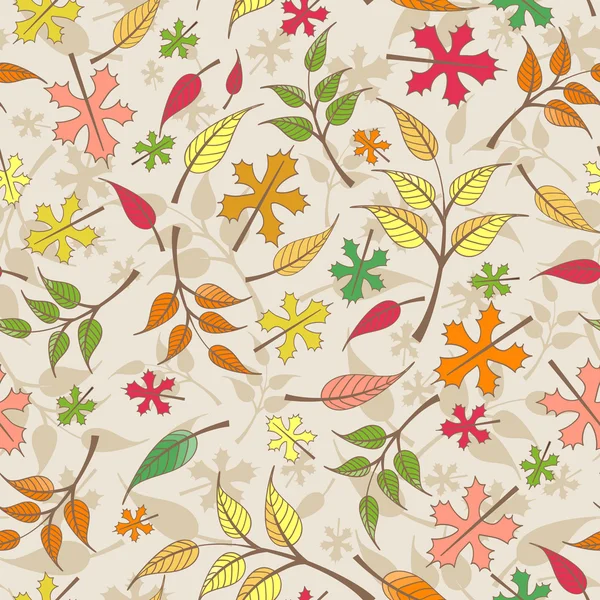 Vector seamless pattern with autumn leaves — Stock Vector