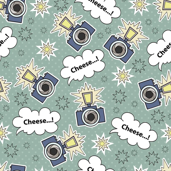Vector seamless pattern with cartoon camera