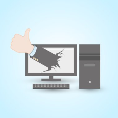başparmak yukarıya PC bilgisayar