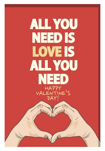 Valentinstag-Zitat-Plakat — Stockvektor