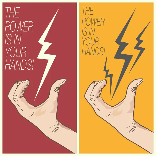 Електричний болт у руці людини — стоковий вектор