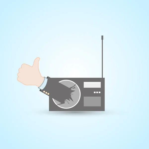 ラジオ ステーション親指のアップ — ストックベクタ