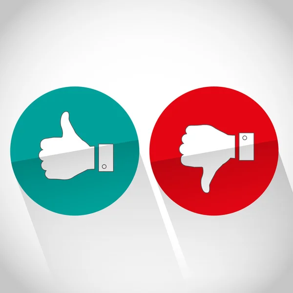 Médias sociaux plat comme détester icône de la main — Image vectorielle