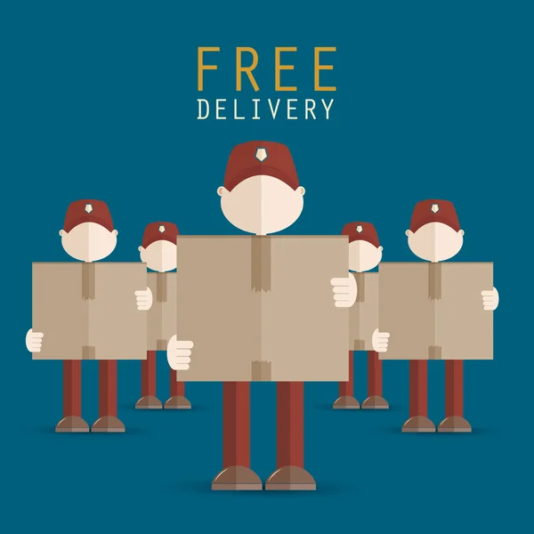 Delivery men carrying boxes — Stock Vector
