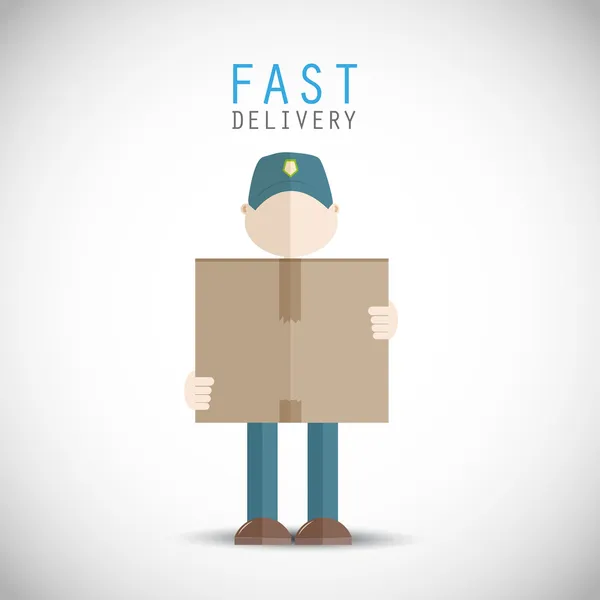 Fast delivery man — Stock Vector