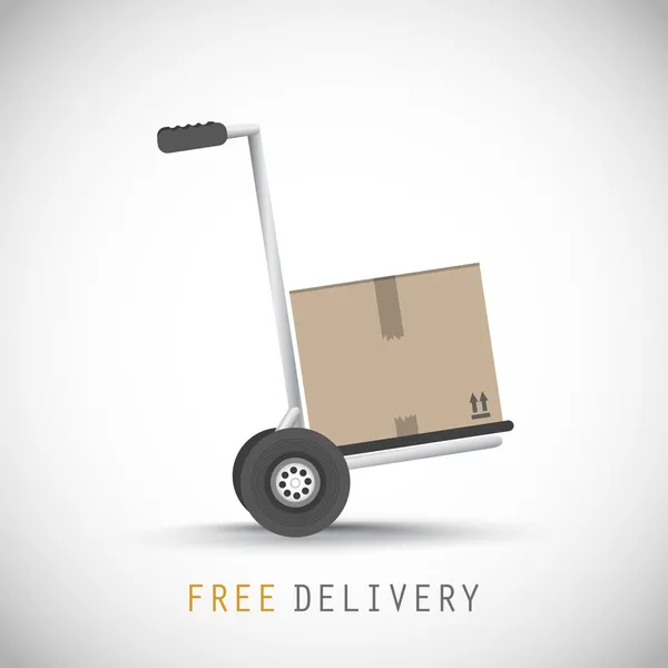 Hand truck with free delivery box — Stock Vector