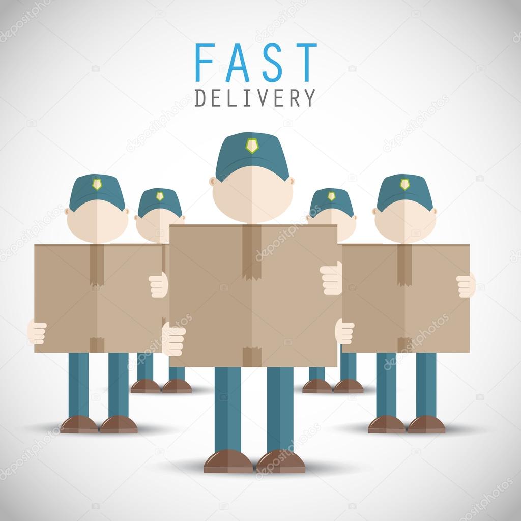 Delivery men holding packages