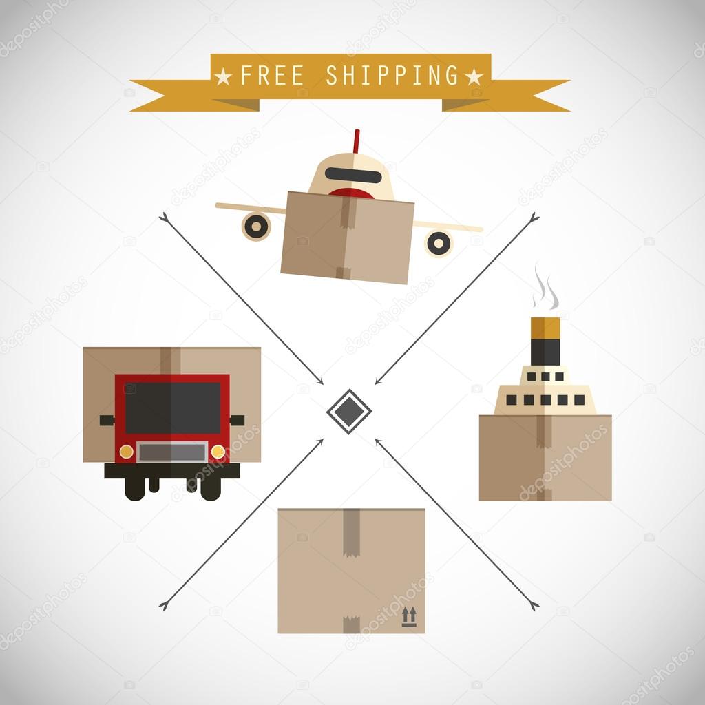 Free shipping carriers vector background