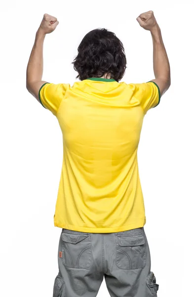 Uomo con maglia brasiliana — Foto Stock