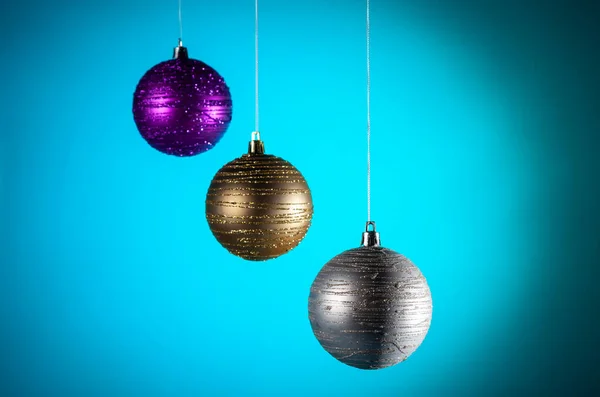 Kerstbollen Felgekleurde Achtergronden Kerst Decoratie Elementen — Stockfoto