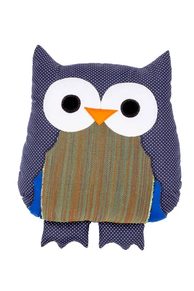 Cute Colorful Owl Cushion White Background — Stock Photo, Image