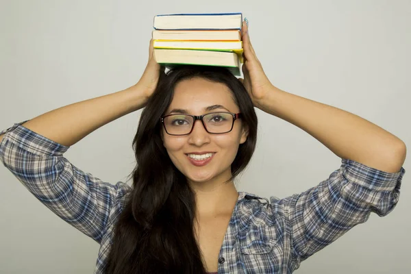 Young Happy Latin Student Studying White Background — Stock Photo, Image