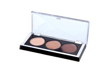 Detail of a makeup container on white background.